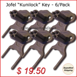 Jofel "Kunilock" Dispenser Key for Paper Towel &Toilet Tissue Dispensers (6/pk.) - Picture 1 of 3