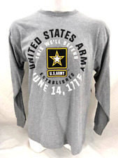 NEW USA US Army Black Knights Blue 84 Long Sleeve Grey Crew Neck Shirt Men's L