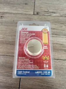 Ace Dimmer Light Control Rotary Push On/Off Almond 600W-120V ACE6000A-K - Picture 1 of 2