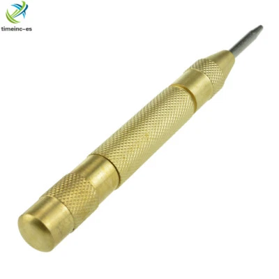 5" inch Brass Automatic Center Punch Spring Loaded Chrome Rivet Screw Mark Hole