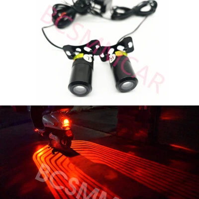 LED Motorcycle Side Wings Welcome Lights Decorative Ambient Lamp Red Waterproof - Image 1 of 4