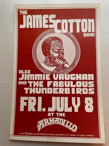 1971 JIMMIE VAUGHAN FABULOUS THUNDERBIRDS JAMES COTTON ARMADILLO POSTER - Picture 1 of 1