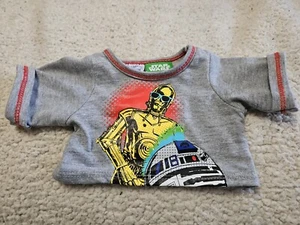 Build A Bear Star Wars Gray Red Blue C-3PO & R2-D2 Top T-Shirt Teddy Clothes - Picture 1 of 5