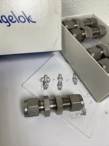 1 - Swagelok Stainless Steel Bulkhead Union Fitting, 3/8" OD Tube, SS-600-61 - Picture 1 of 2