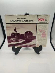 1976 MICHIGAN RAILS RAILROAD TRAIN LOCOMOTIVE CALENDAR - Picture 1 of 12