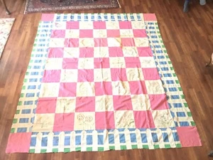 Vintage 30's Ruby McKim Flower Garden Antique Quilt Top Nice Picket Fence Border - Picture 1 of 12