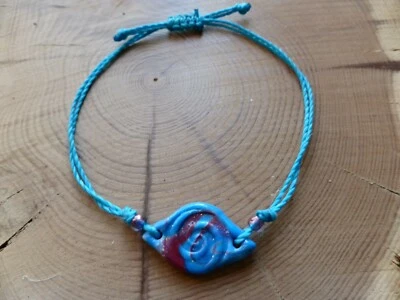 Armband Makramee aus Fimo geknüpft Freundschaftsarmband, längenverstellbar - Bild 1 von 2