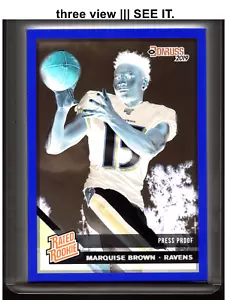MARQUISE BROWN 2019 Panini Donruss Rated Rookie RC Yellow Press Proof #312 - Picture 1 of 6