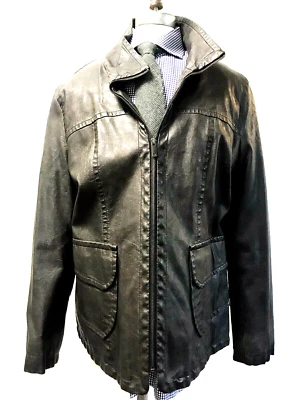 Chaqueta para Hombres WILLIAM RAST Talla L NEGRO VEGANO CUERO BOMBER Estilo Cremallera Frontal Foto 1 de 4