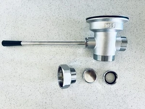 T&S B-3970 Brass Waste Drain Valve, Lever Handle - Chrome Plated Brass - Picture 1 of 6