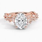 14k Rose Gold Luxe Secret Garden Engagement Ring. 2.01 Carat Oval Diamond