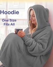 Luxury Hoodie Blanket Oversized Ultra Plush Sherpa Giant Big Hooded Sweatshirt
