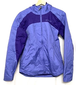 240013 Girls L 14/16 COLUMBIA 1565351 Sealed Seam Hooded Nylon Rain Jacket EUC - Picture 1 of 4