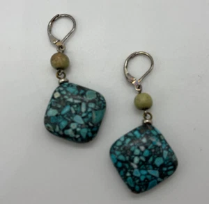 Turquoise Color Resin Earrings - Picture 1 of 9