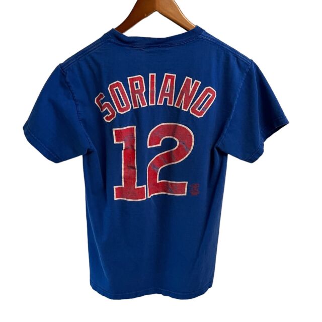 Chicago Cubs Alfonso Soriano Shirt Adult Medium Blue Cut Off