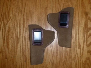 Funda oculta de cuero MARRÓN-IWB ¡Calidad EE. UU.! Revólveres de 3", Smith, Colt - Imagen 1 de 3