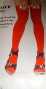 Red Marabou Feather Trimmed Party Hold Up Stockings - Picture 1 of 3