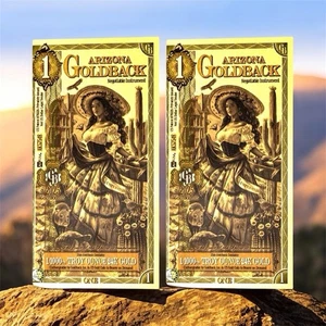 LOTE 2 X 1 BILLETE DE ORO ARIZONA ALPHA GOLDBACK 24K 1/1000 OZ BU -PREVENTA 🔥 - Imagen 1 de 11
