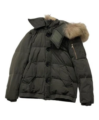 BURBERRY черный ярлык 2-сторонний вниз куртки/пуховик пальто хаки/коричневый  - Изображение 1 из 4