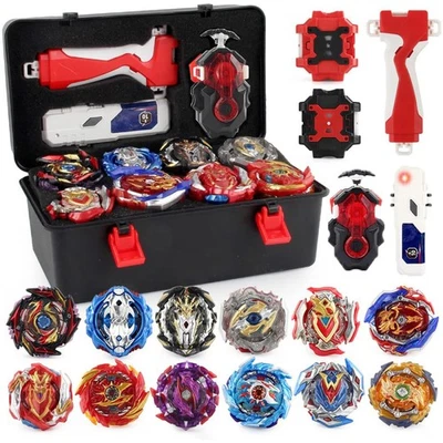 MARKENLOS 12x Kreisel für Beyblade Burst Starter Set Arena Bayblade Top Mit Launcher + Box