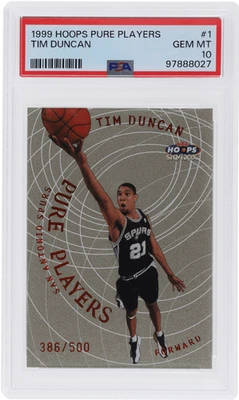 1999 Hoops Tim Duncan Pure Players #PP1 /500 PSA 10 - Image 1 of 2