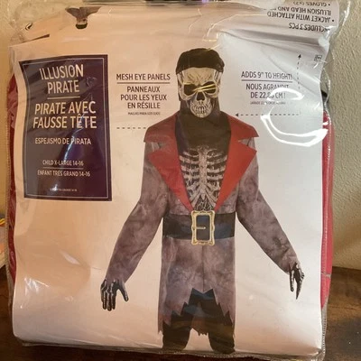 New ILLUSION PIRATE AMSCAM Halloween Costume Size CHILD XL 14-16 - Image 1 of 4