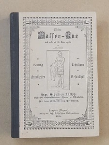 Antiguo libro de hidroterapia alemán Sebastian Kneipp Wasser-Kur 1894 - cura de agua - Imagen 1 de 5