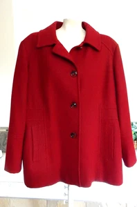 Gr. 16 London Fog Damen rot Wollmischung 4-Knopf Erbsen Jacke gefüttert - Bild 1 von 7