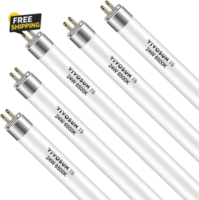 Bombillas de crecimiento T5 2 pies 22 pulgadas, 24 W 6500 K HO tubos fluorescentes bombillas Foto 1 de 4