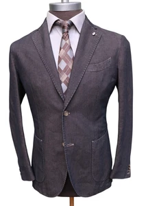 LBM 1911 Limited Edition Brown Linen Cotton Two Button Blazer SZ 40R - Picture 1 of 9