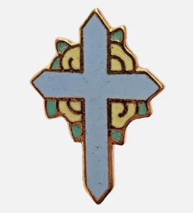 Hallmark Easter Cross Pin Vintage Cloisonne 1980s Brooch - Picture 1 of 3