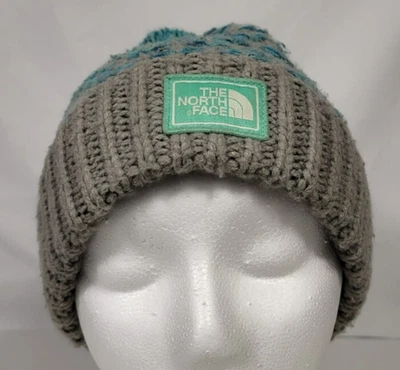 Gorro North Face Gris Azul Menta Con Pom Juvenil M Foto 1 de 4