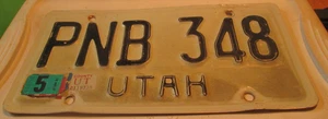 VINTAGE 1991 Original Utah License Plate TAG # PNB 348 MORE PLATES LISTED - Picture 1 of 2
