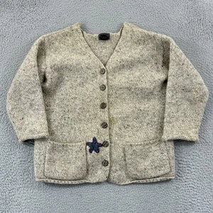Vintage Abercrombie & Fitch maglione donna medio beige lana maglia cardigan boho - Foto 1 di 12
