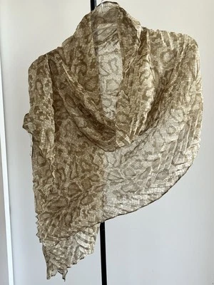 NUEVO CON ETIQUETAS Talbots 100% Lana Estola Pashmina Envolvente Chal Bufanda Beige y Marfil 65" x 21" Foto 1 de 4