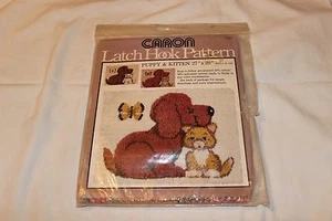 PUPPY & KITTEN-Latch Hook pattern Mostly Sealed - Picture 1 of 2