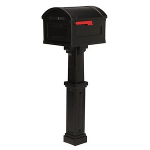 Extra Large Black Mailbox with Post Sleeve for Multiple Packages Durable USA ... - Picture 1 of 7