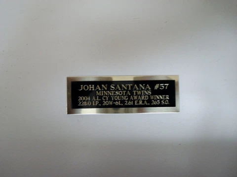Johan Santana Twins 2004 Cy Young Baseball Card Plaque Nameplate 1" X 3" Cover