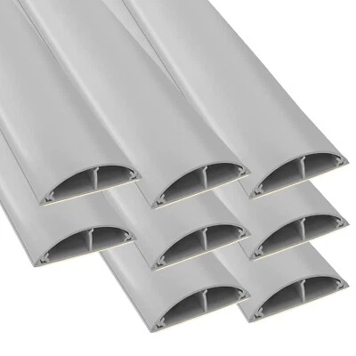Kabelkanal 8x 1m Fussboden 50 x 12 mm Kabelbrücke selbstklebend TV Boden grau - Bild 1 von 4