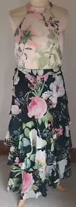 Lipsy Black and nude halter neck maxi dress size 12 Brand New with Tags - Picture 1 of 8