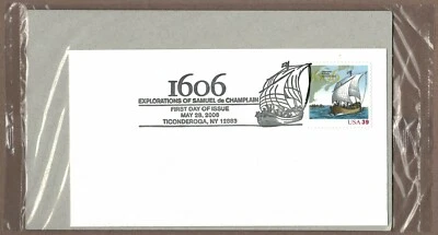 SAMUEL DE CHAMPLAIN SAILBOAT FDC TICONDEROGA, NY SCOTT 4073 SEALED USPS PACKAGE - Image 1 of 4