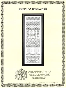 INITIALED IRONWORK Embroidery Pattern by Graceful Lily Needlework - Picture 1 of 2