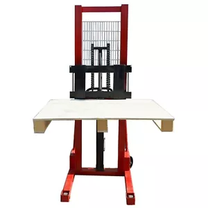 63in Height Manual Hydraulic Pump Stacker 2T Stacker Forklift Hydraulic Truck - Picture 1 of 13
