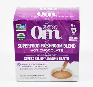 OM Mushroom Superfood Blend HOT CHOCOLATE mix powder Organic 10 packets 12/2025 - Picture 1 of 3