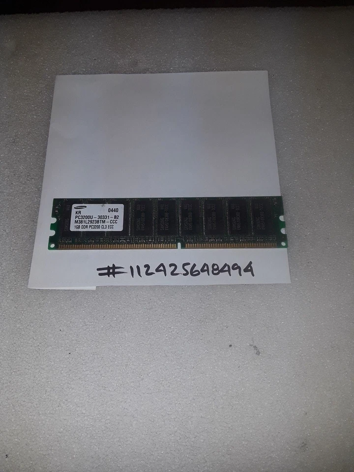1GB DDR1 PC PC3200E 3200E DDR1-400MHZ 400 184PIN  ECC UNBUFFERED  MEMORY FOR  - Image 1 of 1
