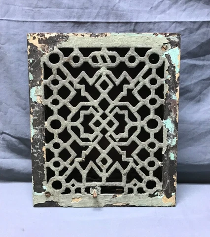 Antique Cast Iron Decorative Heat Grate Floor Register 8x10 VTG Old 1181-23B Cover