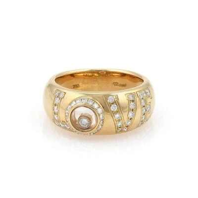 Chopard Happy Diamond 18k Yellow Gold LOVE Dome Band Ring Size 5 - Image 1 of 4