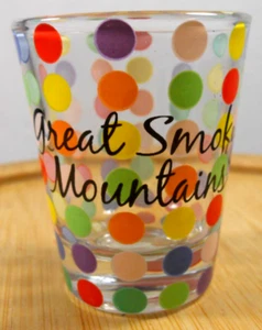 Great Smoking Mountain poker dots souvenir shotglass bar barware - Picture 1 of 6