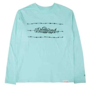 Camiseta Diamond Supply Co. Para Hombre Alambre de Púas Manga Larga Verde Espuma de Mar - Imagen 1 de 2