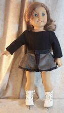 Vêtements de poupée fabriqués 2 pour American Girl 18" 2 pièces jupe justaucorps noir patin à glace